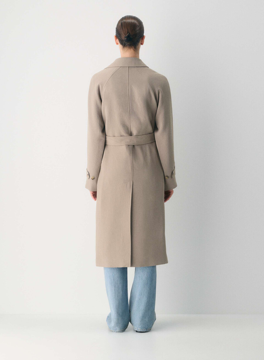 the splendor trench coat - crepette nomad taupe