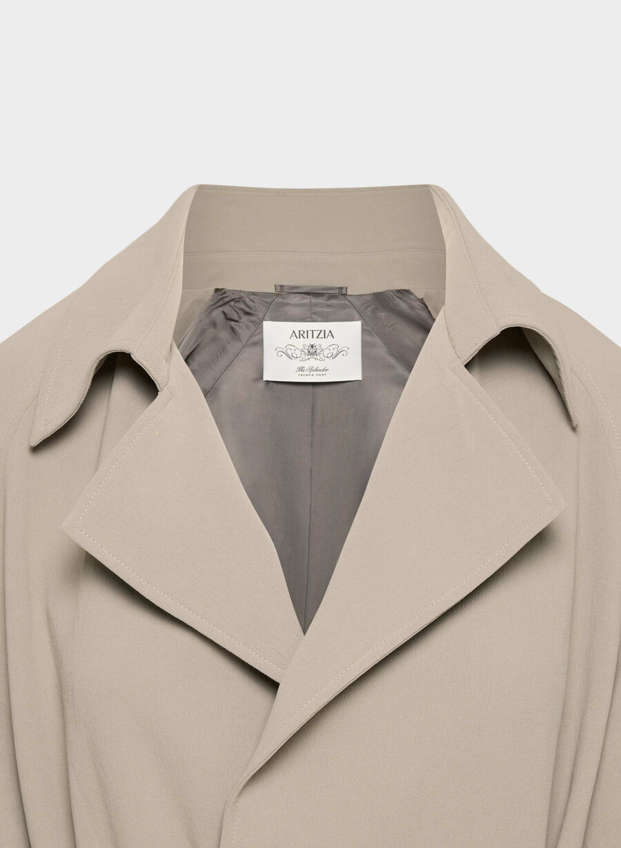 the splendor trench coat - crepette nomad taupe