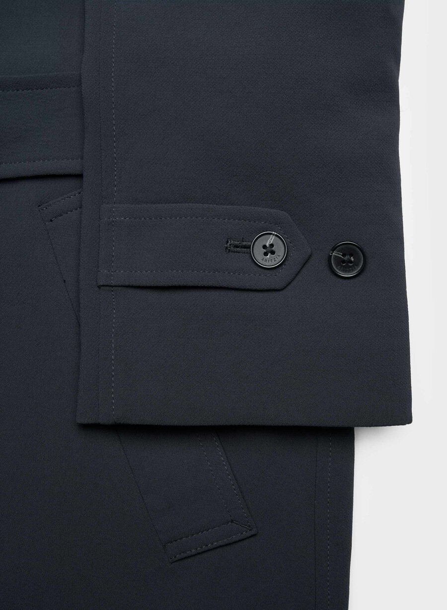 the splendor trench coat - crepette dark night navy