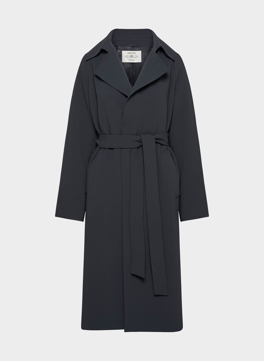 the splendor trench coat - crepette dark night navy