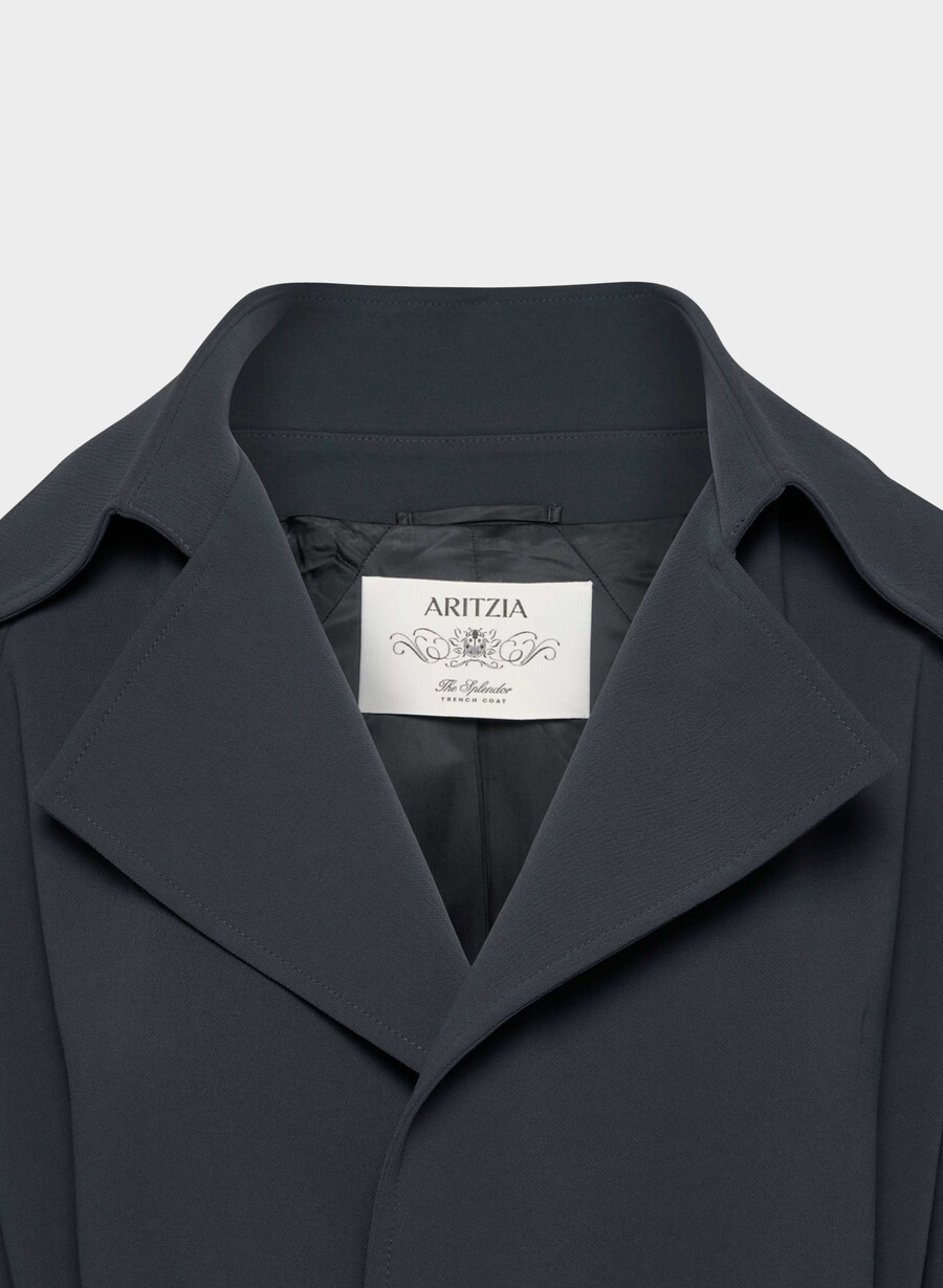 the splendor trench coat - crepette dark night navy