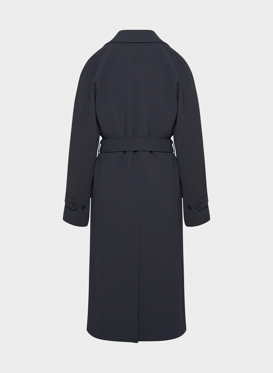 the splendor trench coat - crepette dark night navy