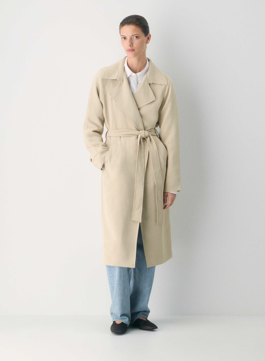 the splendor trench coat - crepette marcona beige