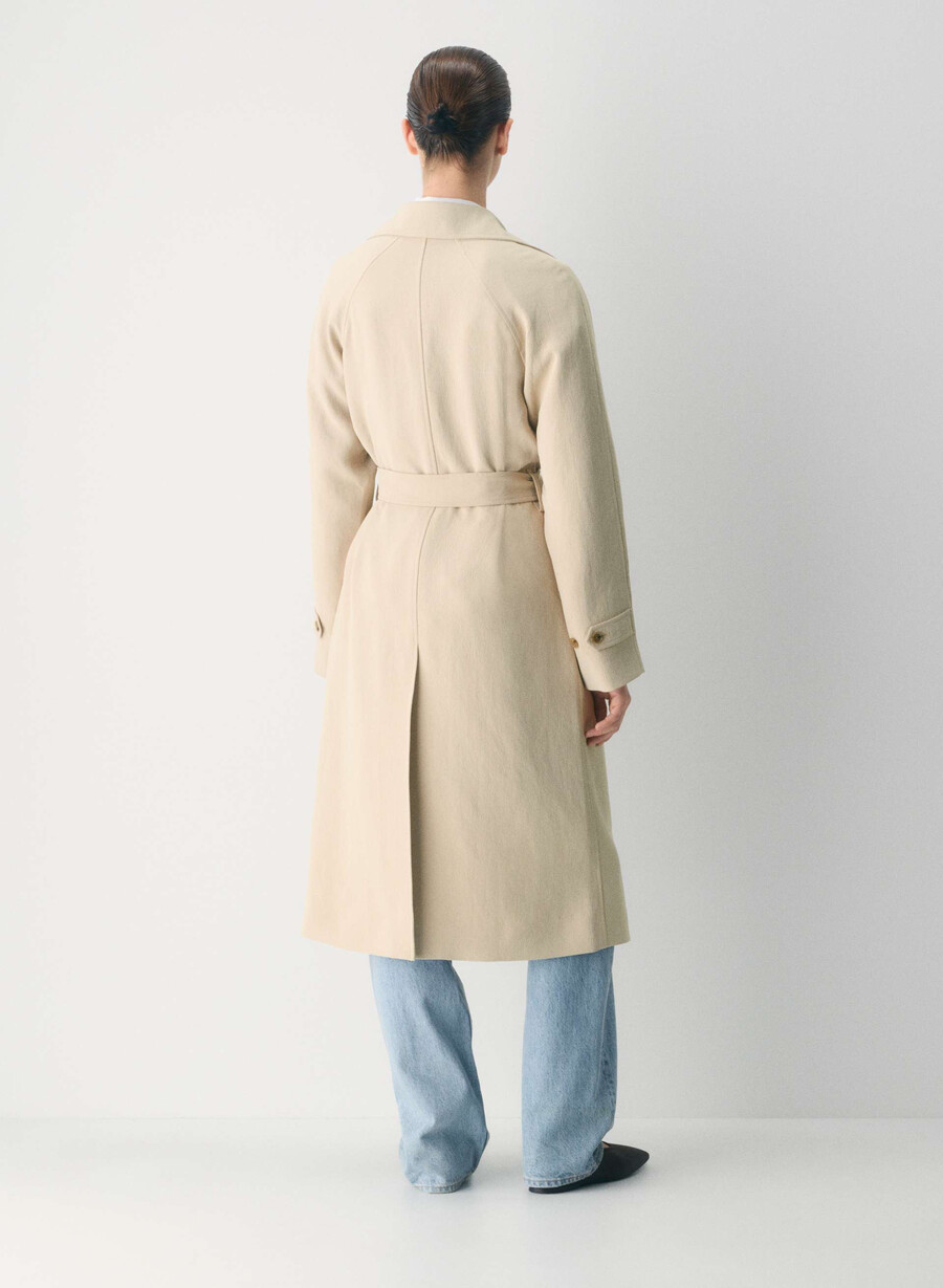 the splendor trench coat - crepette marcona beige
