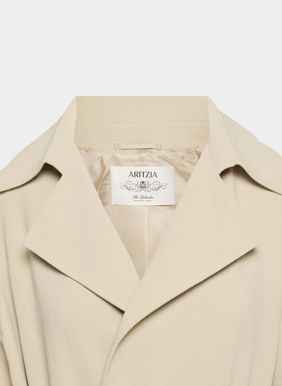 the splendor trench coat - crepette marcona beige