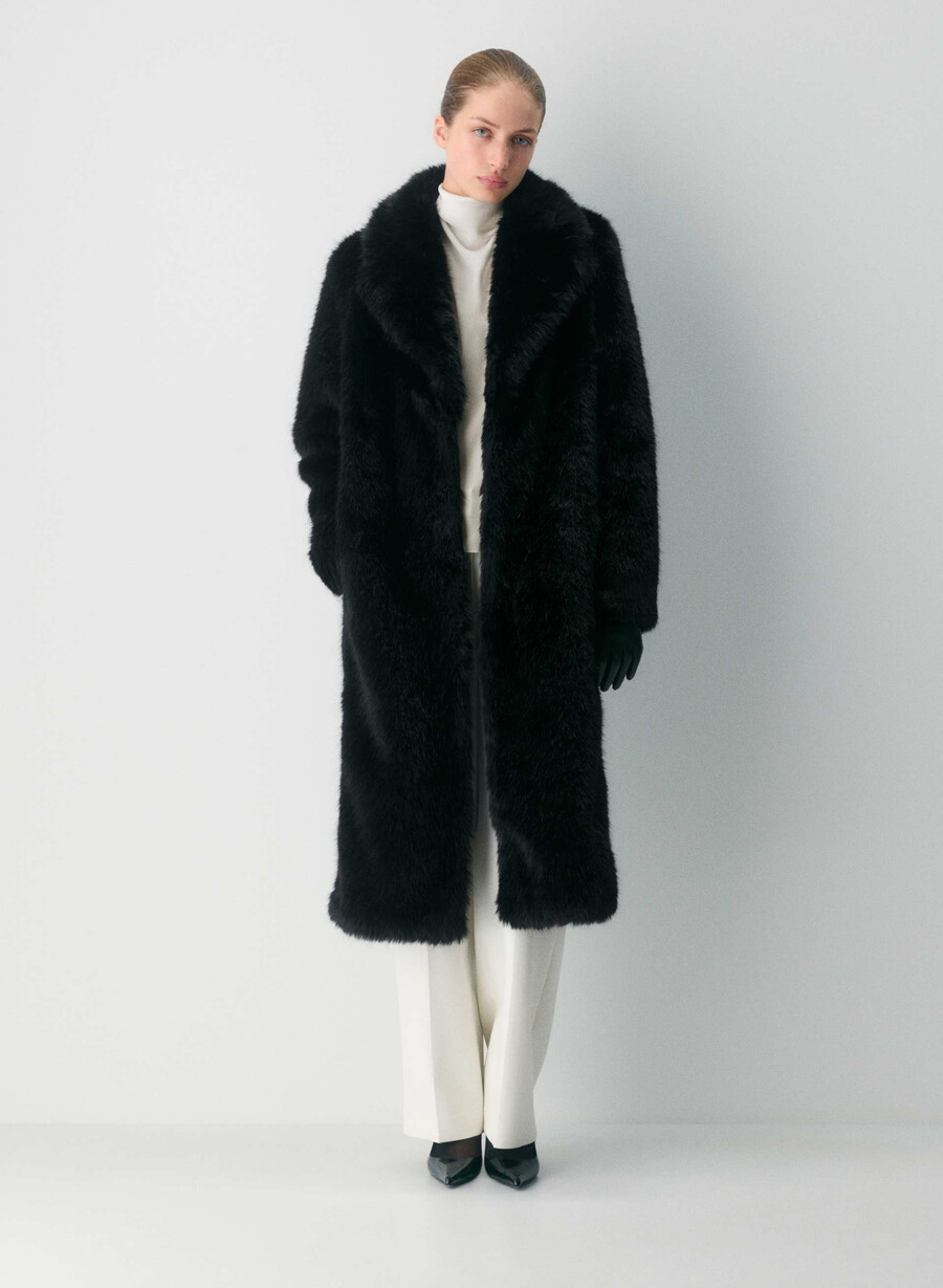 cortina coat - arctic faux fur black