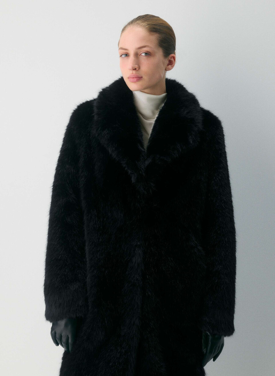 cortina coat - arctic faux fur black