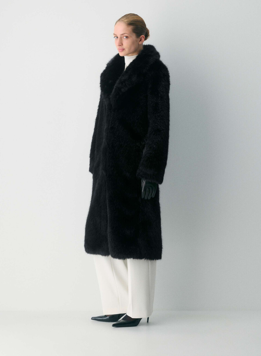 cortina coat - arctic faux fur black