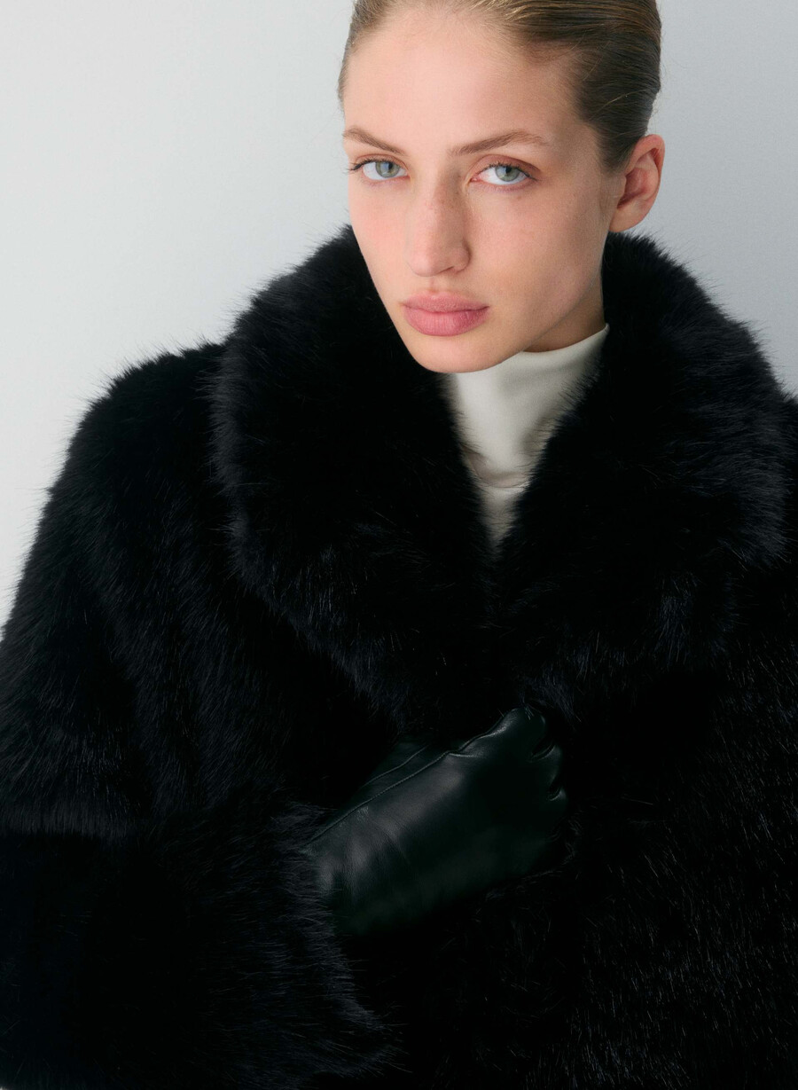 cortina coat - arctic faux fur black