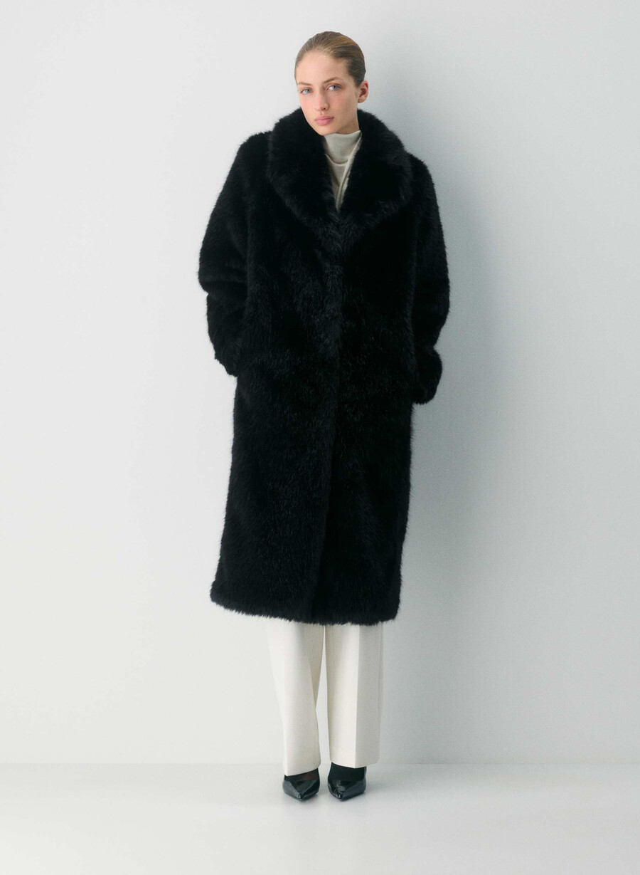 cortina coat - arctic faux fur black