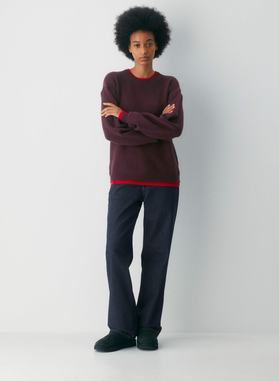 finney crewneck sweater cardamon flash red