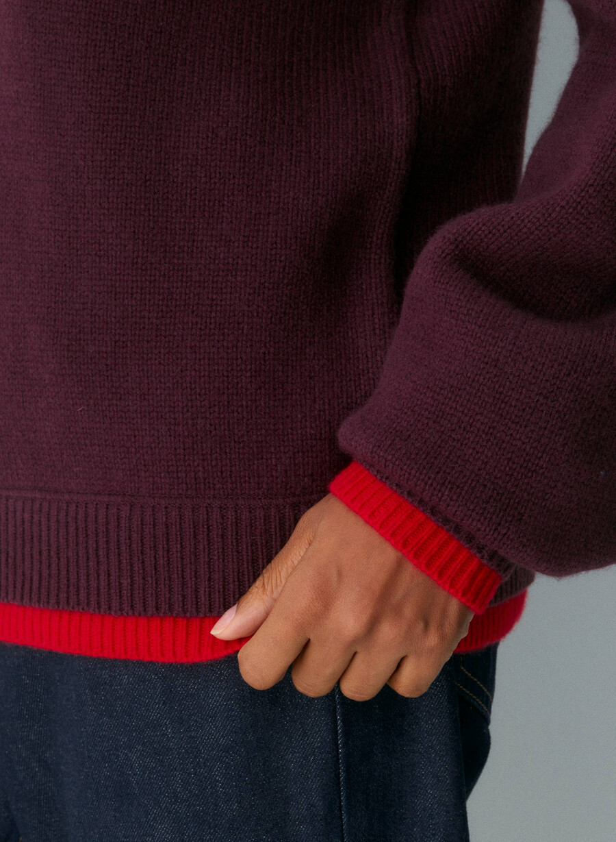 finney crewneck sweater cardamon flash red