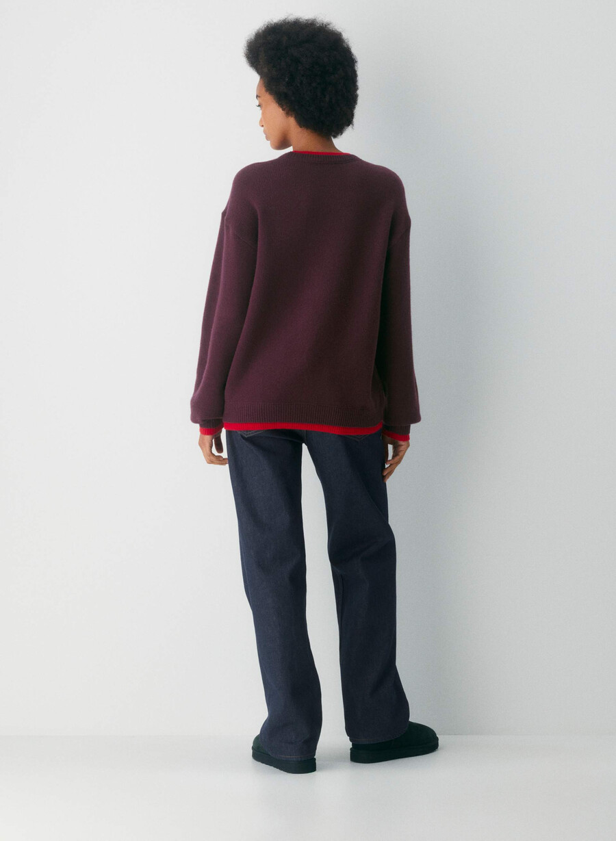 finney crewneck sweater cardamon flash red