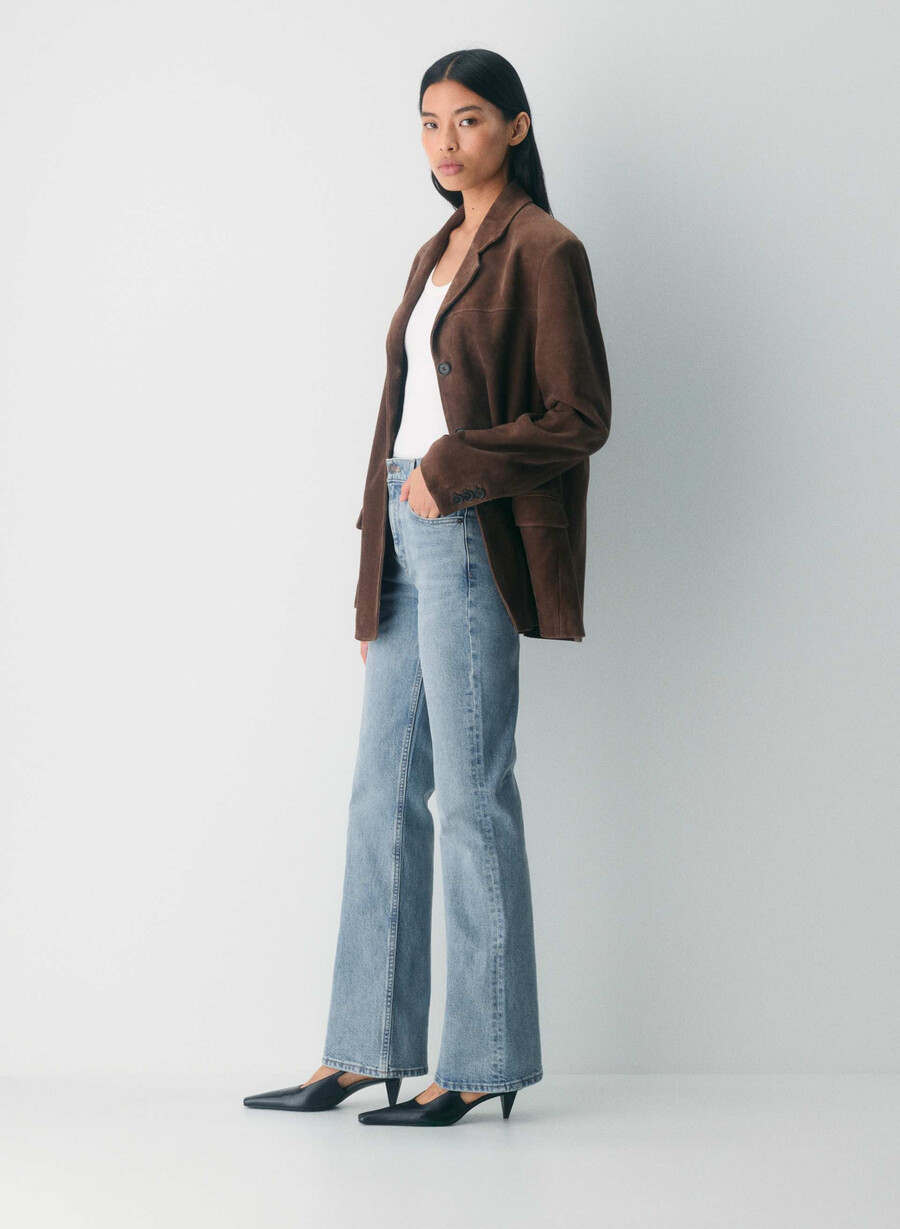 denim forum the chloe hi-rise bootcut jean bleu bellini please