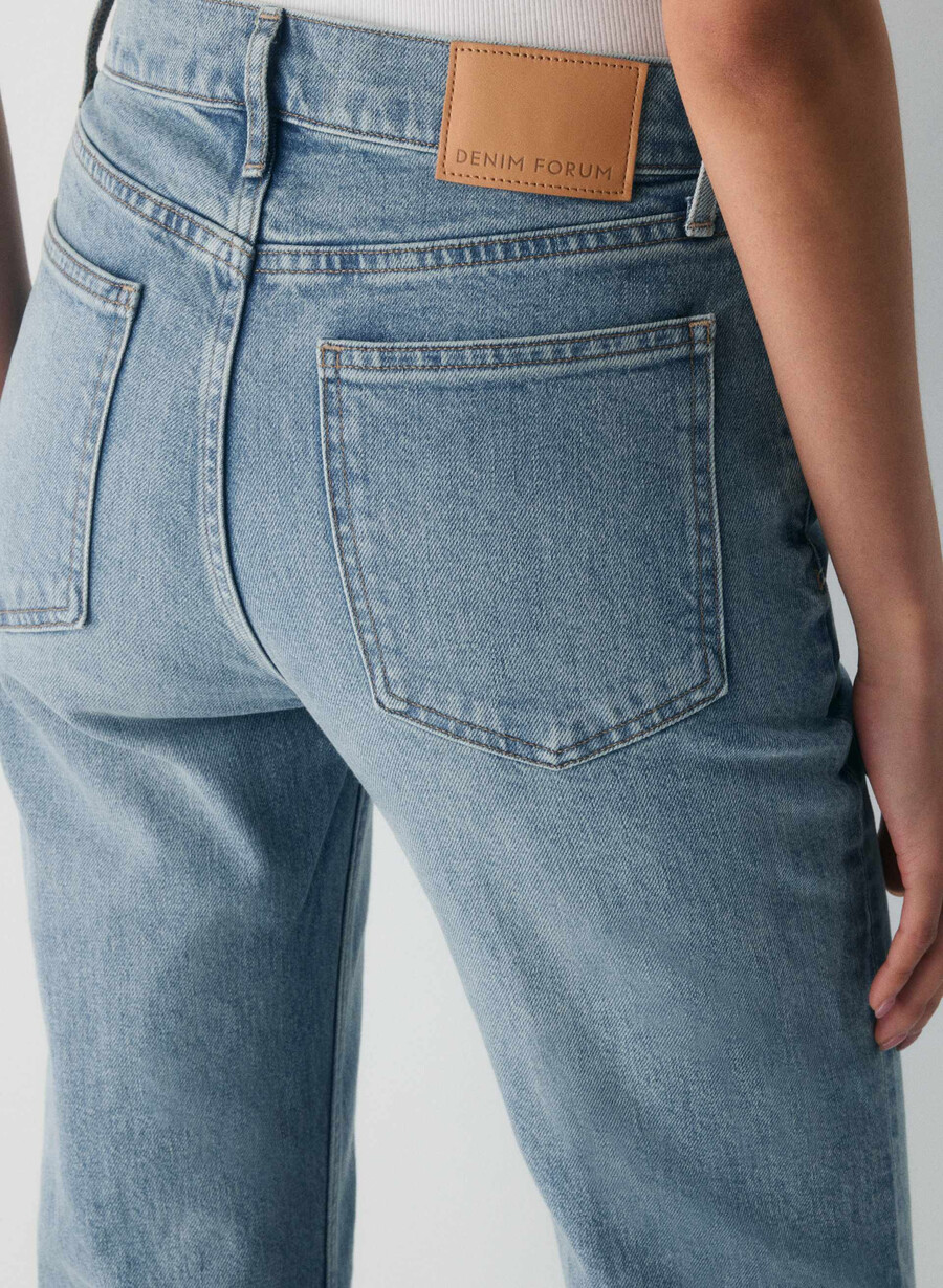 denim forum the chloe hi-rise bootcut jean bleu bellini please