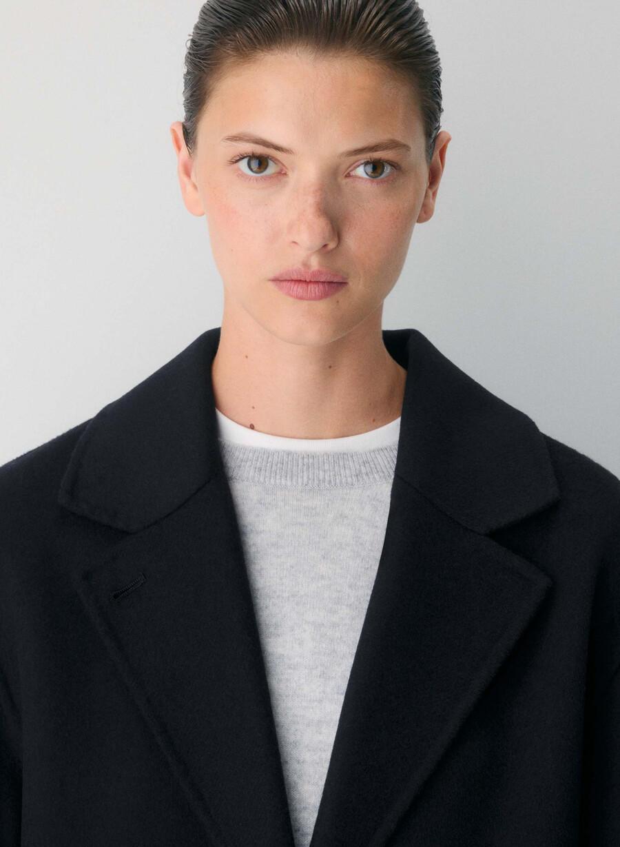 the only double-faced coat - luxe rewool dark night navy