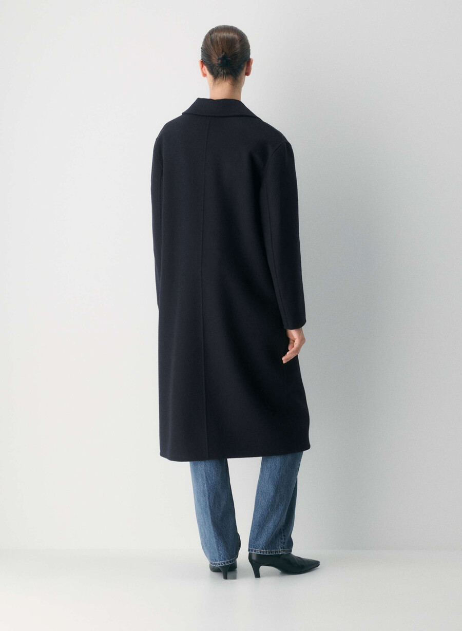the only double-faced coat - luxe rewool dark night navy