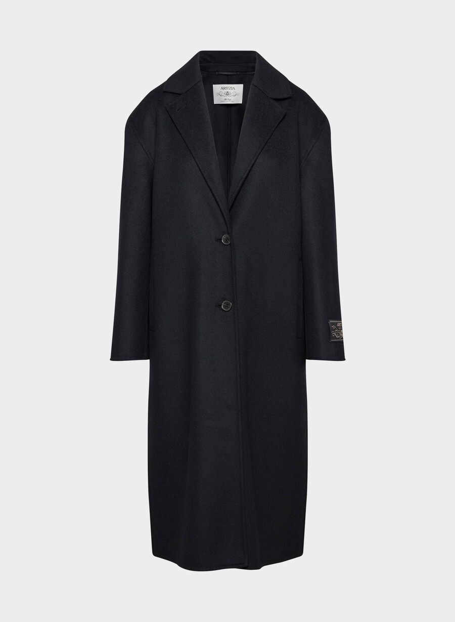 the only double-faced coat - luxe rewool dark night navy
