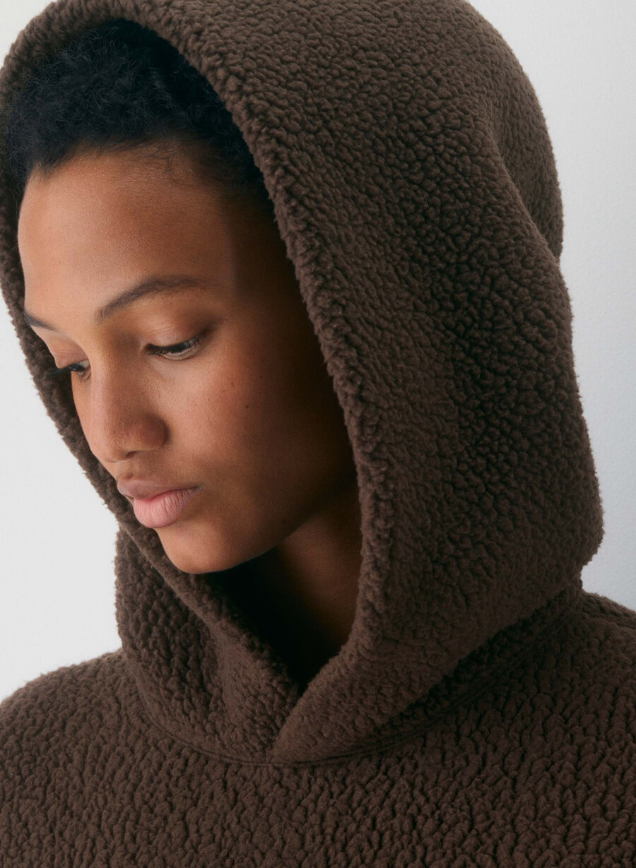 polartec thermal pro hoodie rich mocha brown