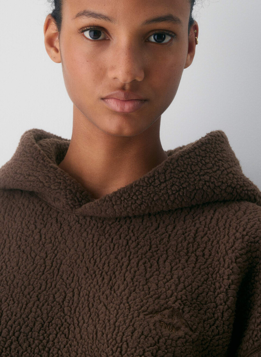 polartec thermal pro hoodie rich mocha brown