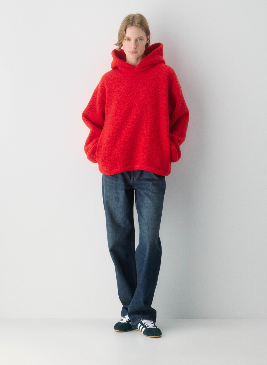 polartec thermal pro hoodie flashing red