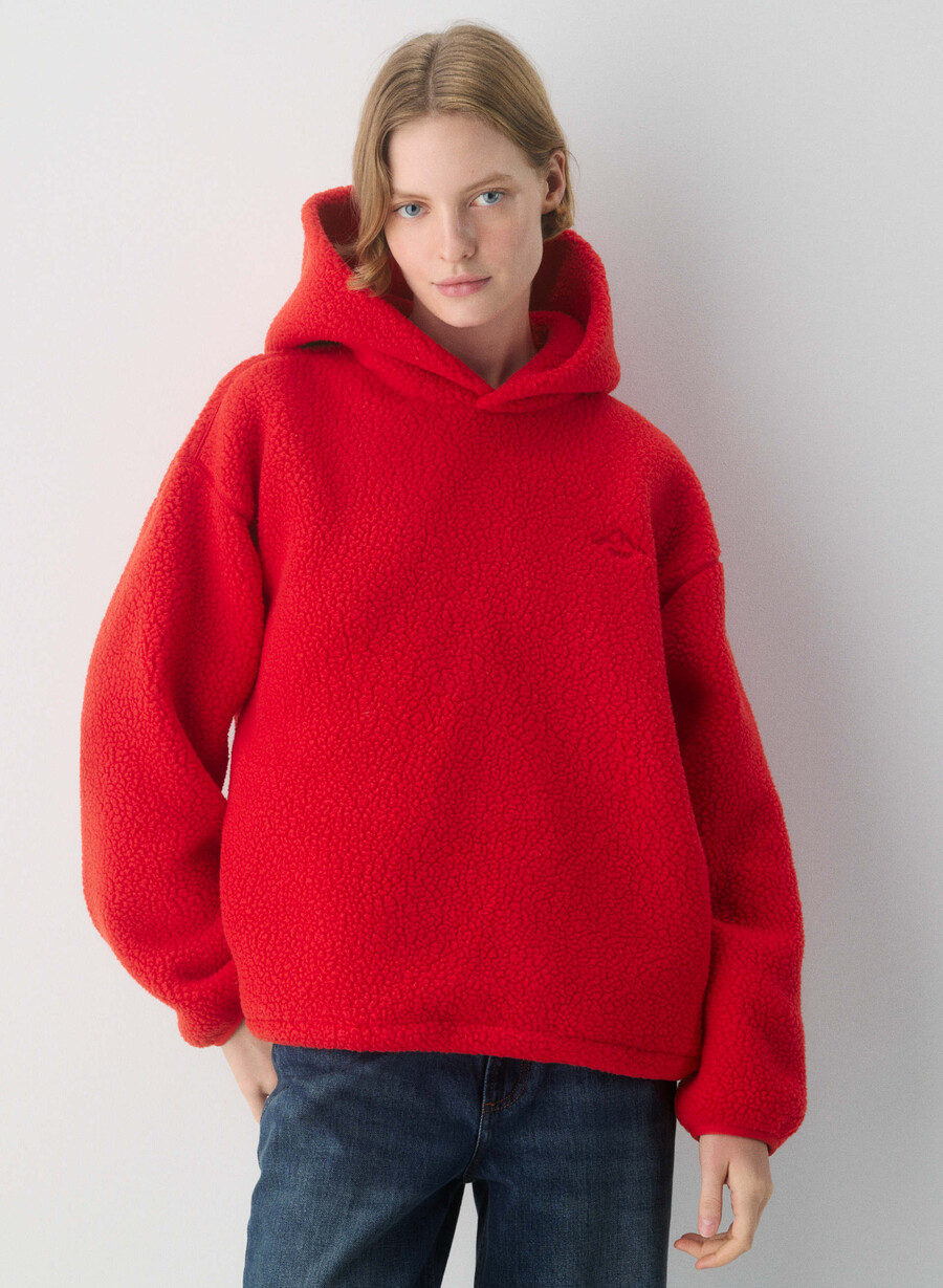 polartec thermal pro hoodie flashing red