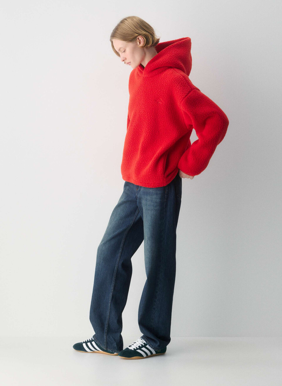 polartec thermal pro hoodie flashing red