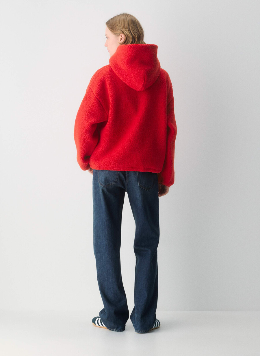 polartec thermal pro hoodie flashing red
