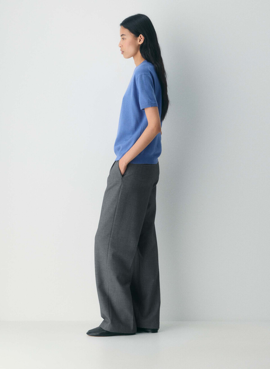bare merino wool crew t-shirt french blue