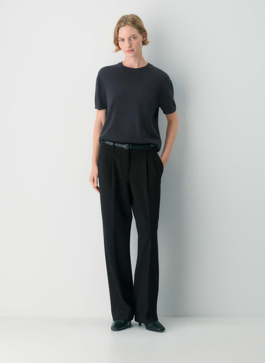 bare merino wool crew t-shirt dark night navy