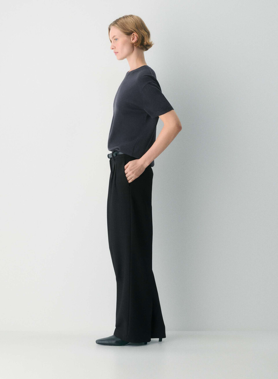 bare merino wool crew t-shirt dark night navy