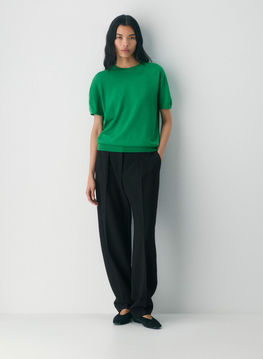 bare merino wool crew t-shirt memphis green