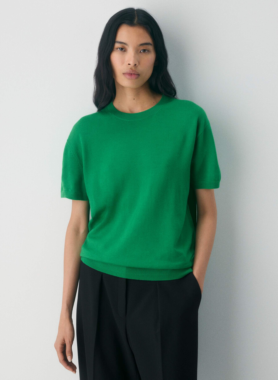 bare merino wool crew t-shirt memphis green