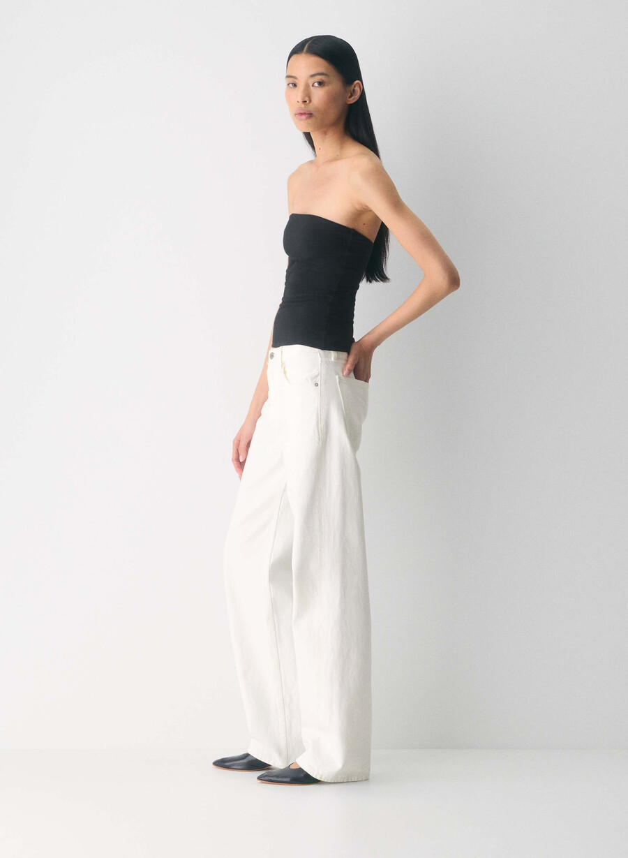 casual contour hi-hip tube top black