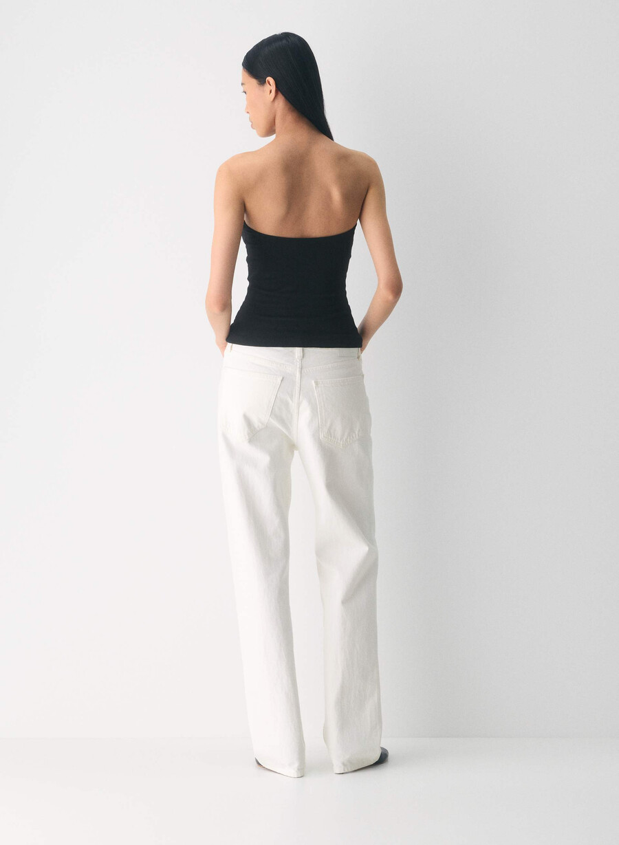 casual contour hi-hip tube top black