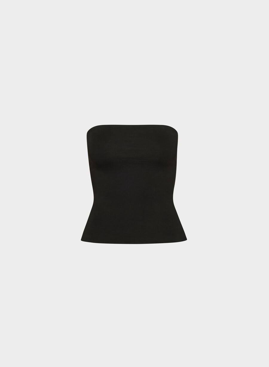 casual contour hi-hip tube top black