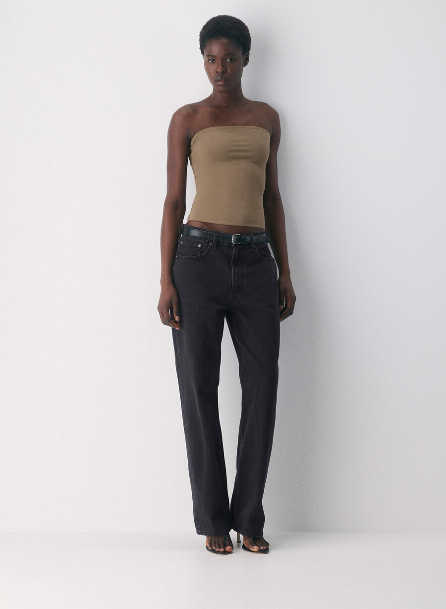 casual contour hi-hip tube top folio brown