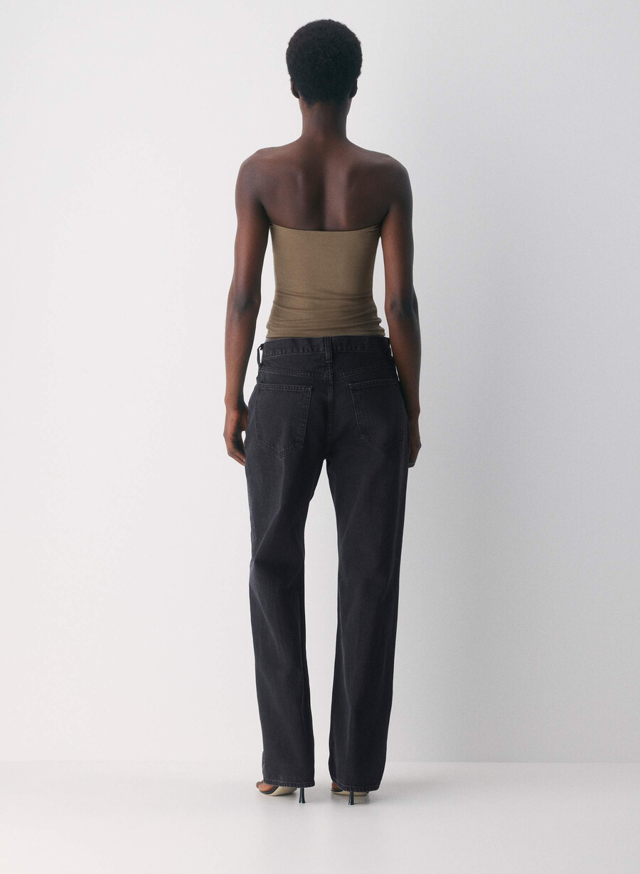 casual contour hi-hip tube top folio brown