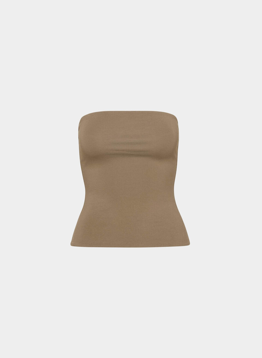 casual contour hi-hip tube top folio brown