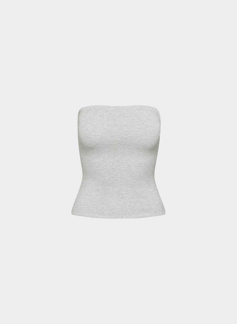 casual contour hi-hip tube top heather chrome