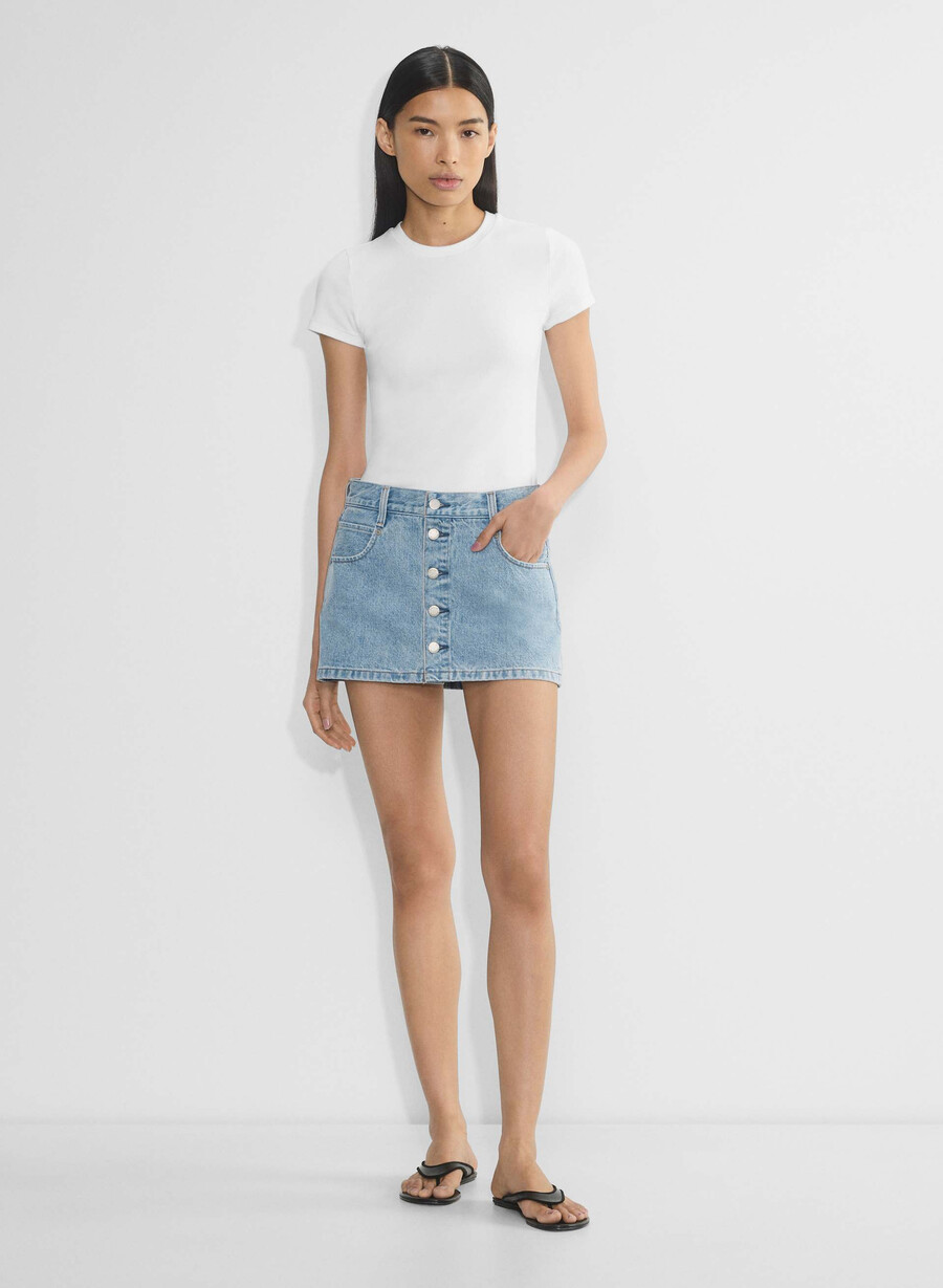 denim forum the gisele micro denim skirt 7 yrs bleu taboo