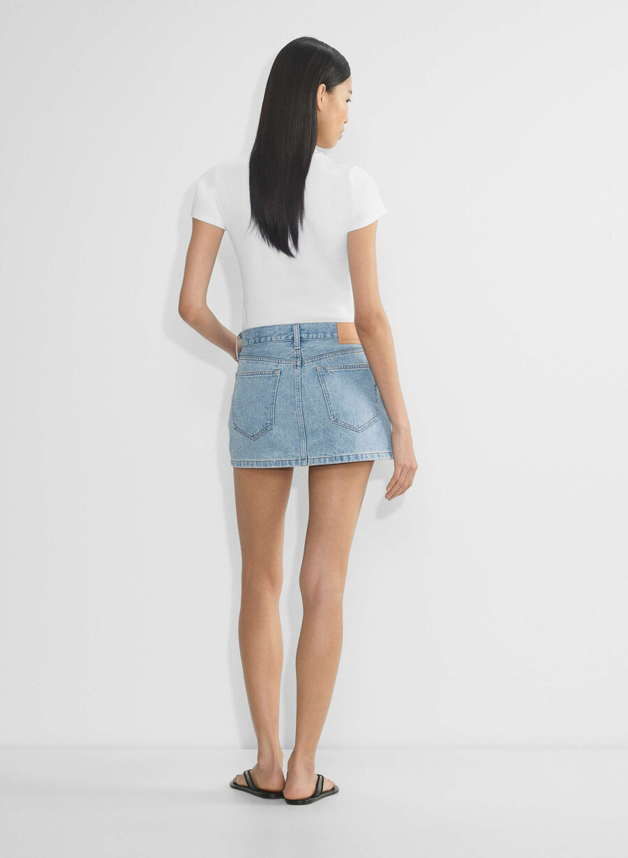 denim forum the gisele micro denim skirt 7 yrs bleu taboo