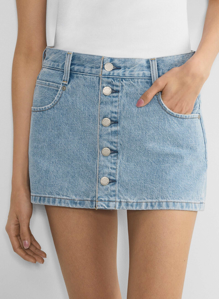 denim forum the gisele micro denim skirt 7 yrs bleu taboo