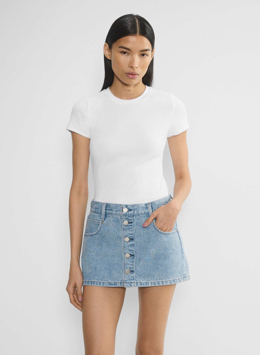 denim forum the gisele micro denim skirt 7 yrs bleu taboo