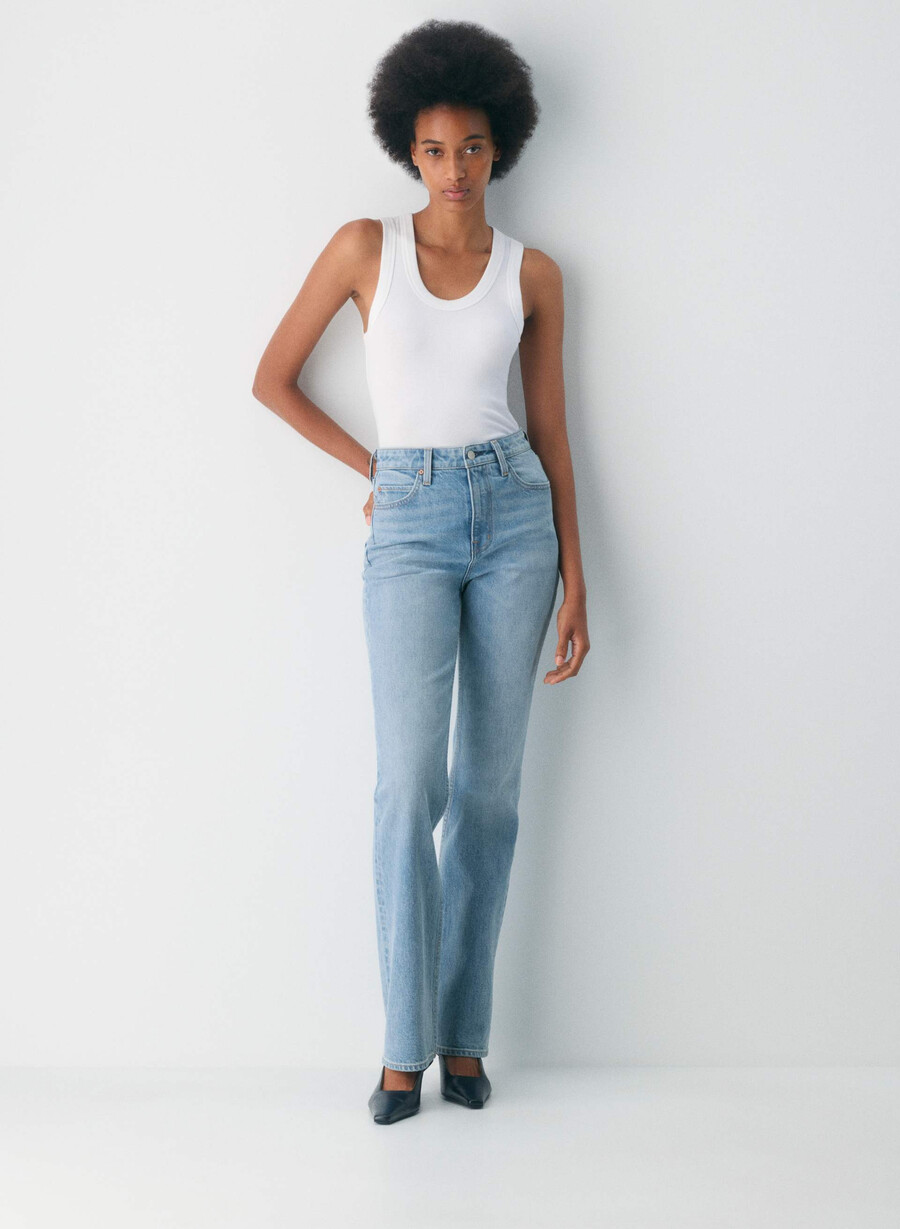 denim forum the 90s nina hi-rise slim bootcut jean 7 yrs bleu taboo