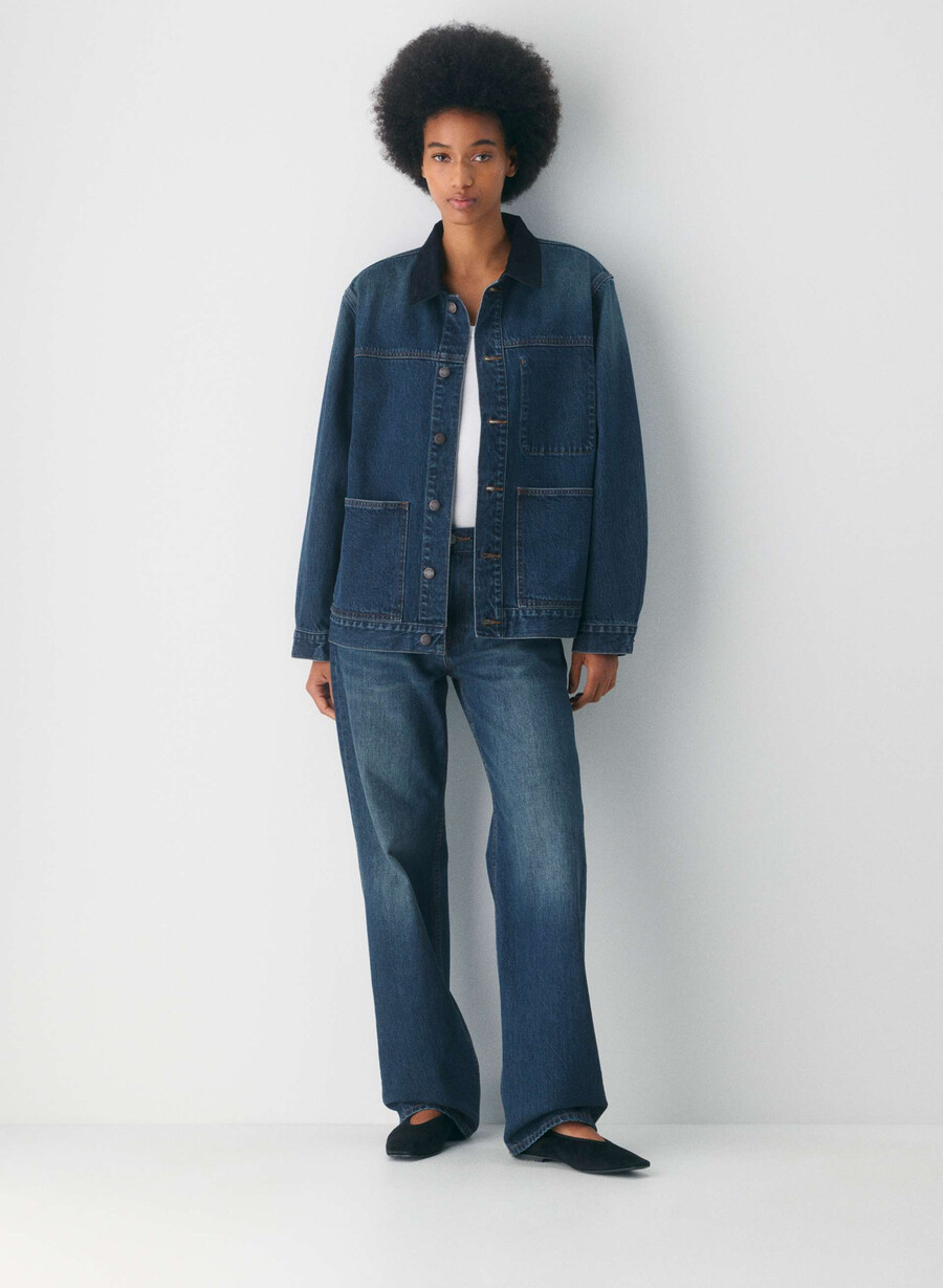 denim forum the workwear denim shirt jacket be about dark bleu