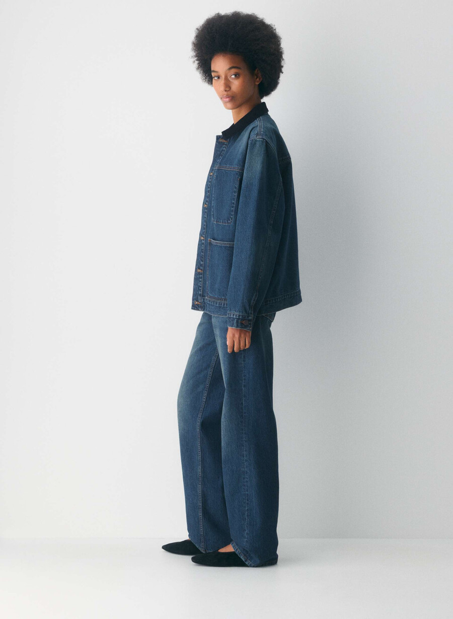 denim forum the workwear denim shirt jacket be about dark bleu