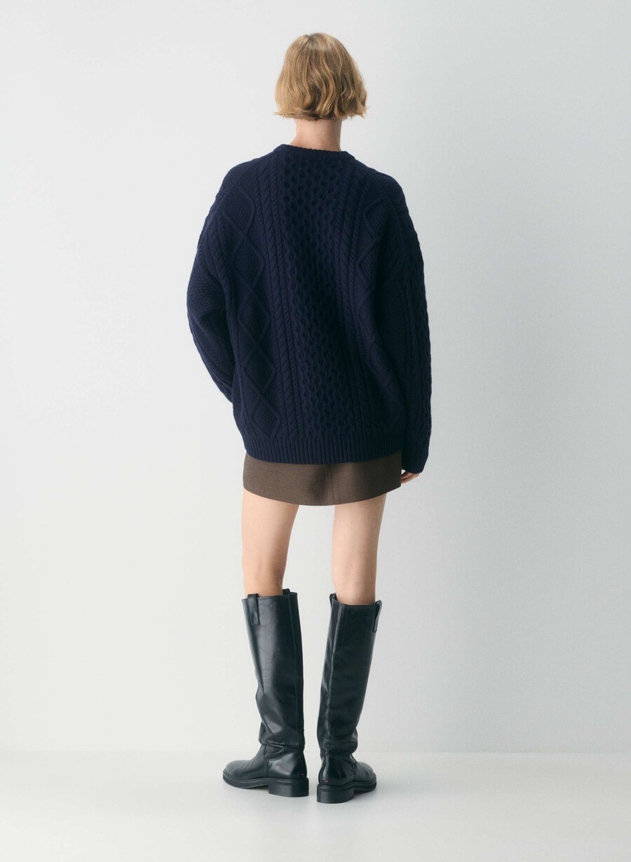 heritage knit merino wool crew sweater admiral