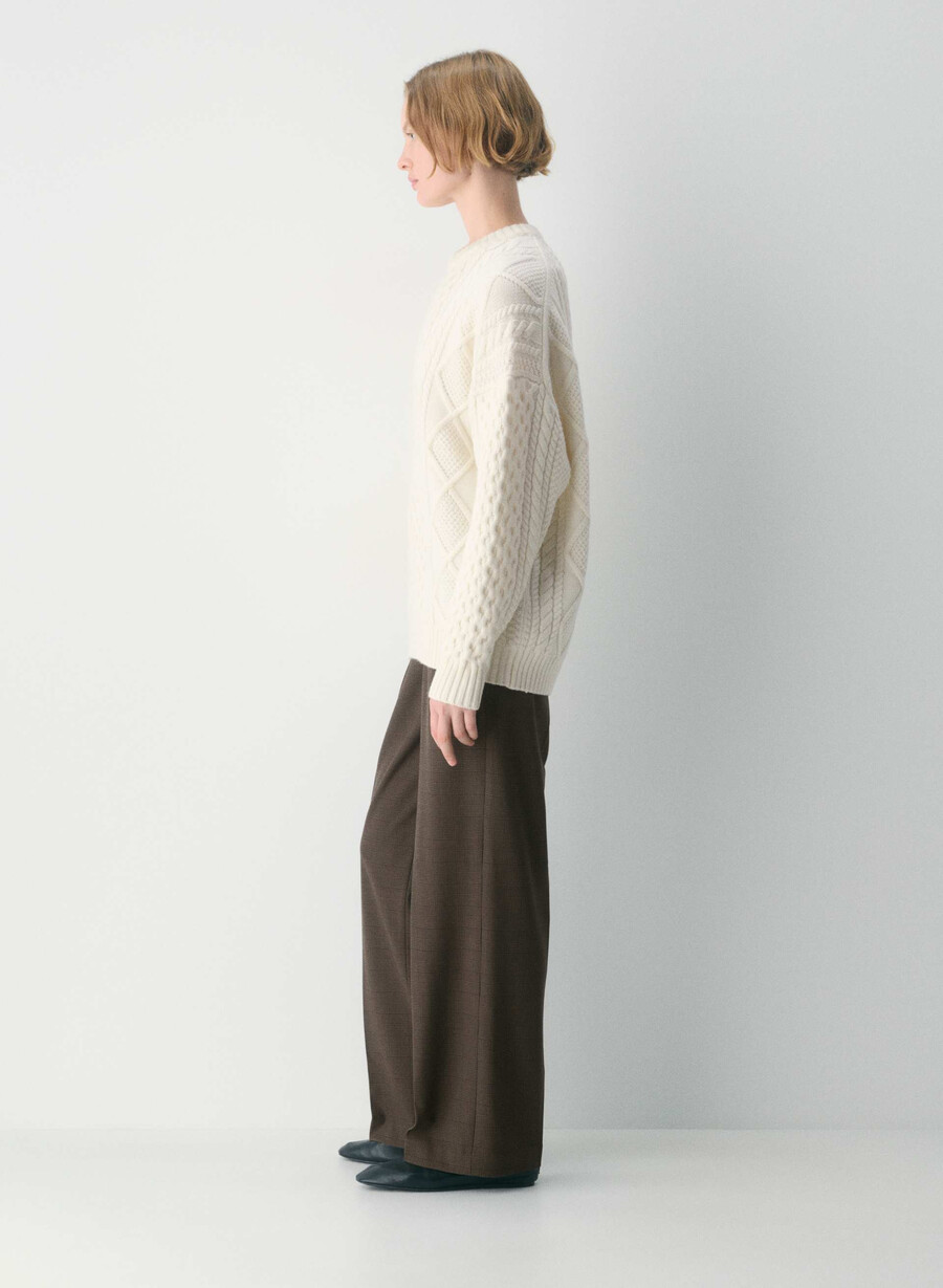 heritage knit merino wool crew sweater whisper white