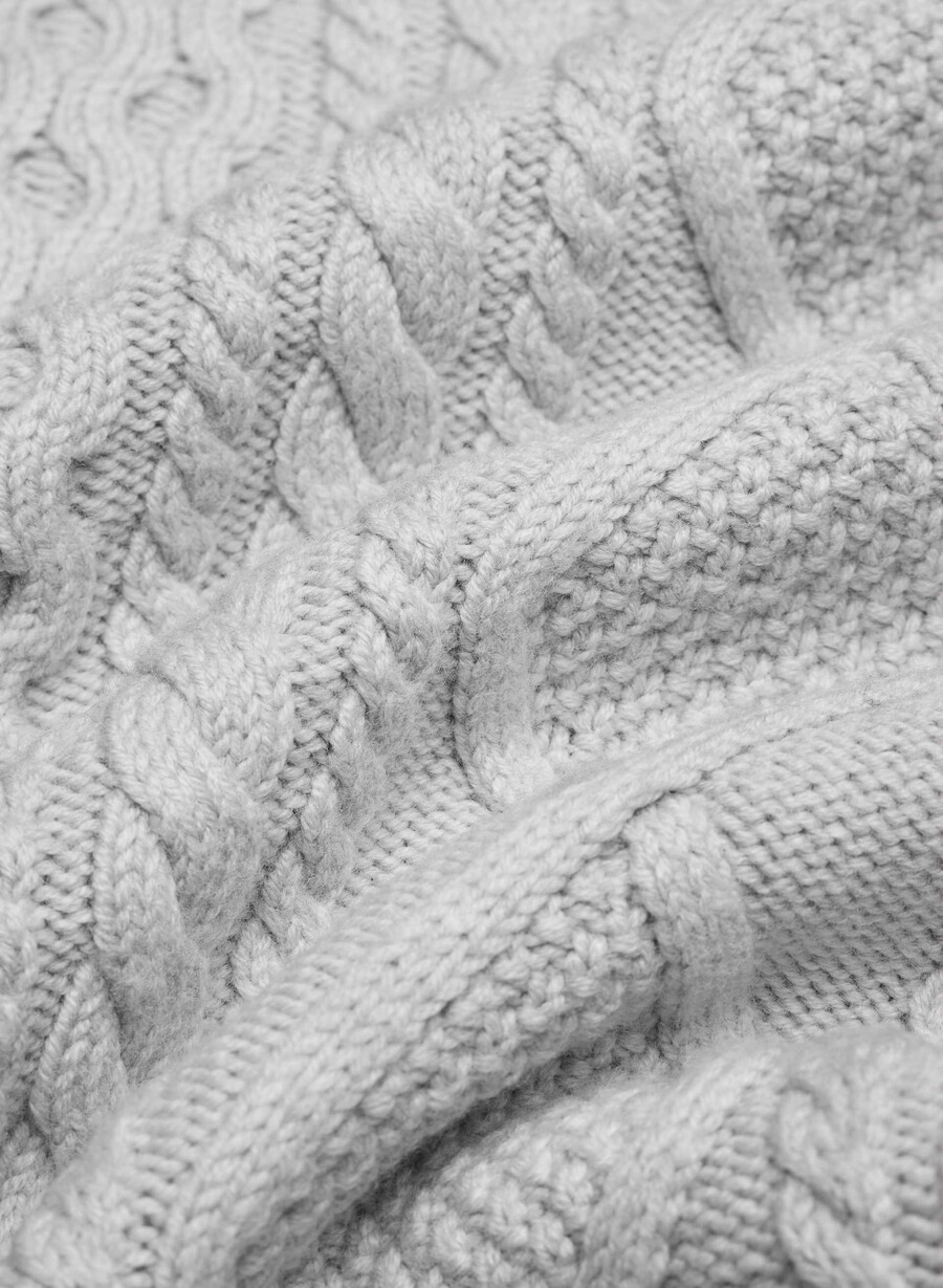 heritage knit merino wool crew sweater heather chrome